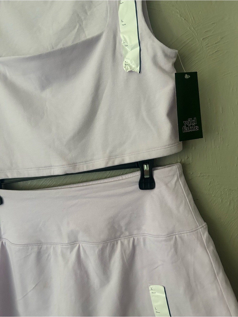 wild fable Lavender Square-Neck Crop Top & Skort Set - Picture 2 of 7